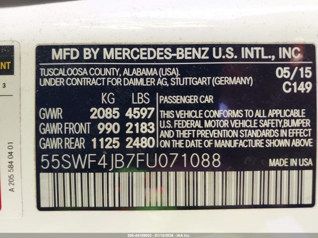 Mercedes-Benz C 300 2015 55SWF4JB7FU071088 Image 9