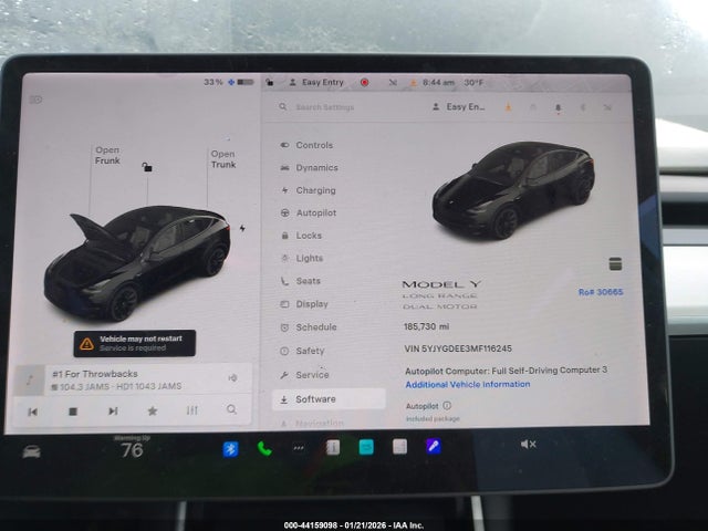 2021 Tesla Model Y Long Range Dual Motor All-wheel Drive მანქანა იყიდება აუქციონზე, vin: 5YJYGDEE3MF116245, აუქციონის ნომერი: 44159098
