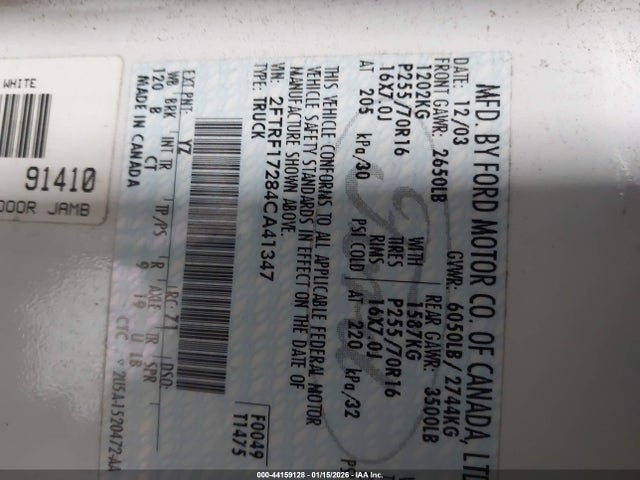 2004 FORD F-150 HERITAGE 2FTRF17284CA41347 Photo 8