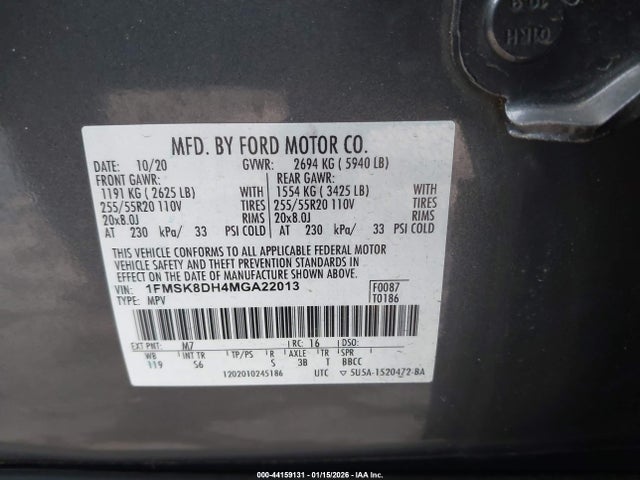 2021 FORD EXPLORER 1FMSK8DH4MGA22013 Photo 8