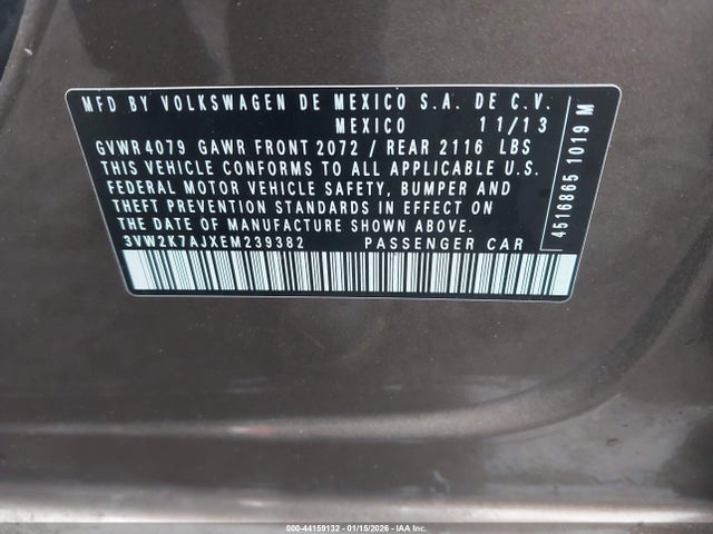 Volkswagen Jetta 2.0l S 2014 3VW2K7AJXEM239382 Image 9
