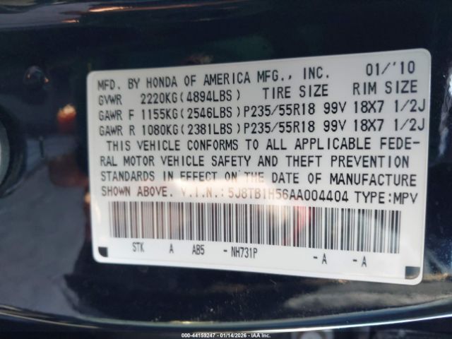 2010 ACURA RDX 5J8TB1H56AA004404 Photo 8