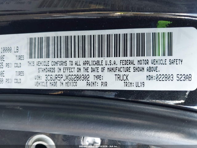 3C6UR5PJXGG280302 RAM 2500 Longhorn Limited