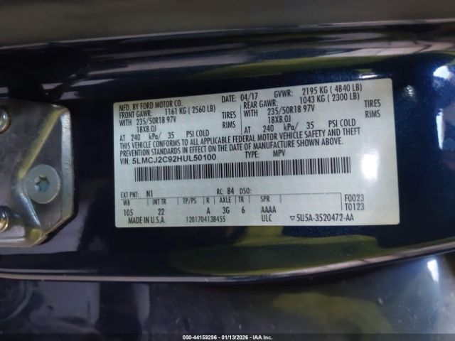 2017 LINCOLN MKC 5LMCJ2C92HUL50100 Photo 8