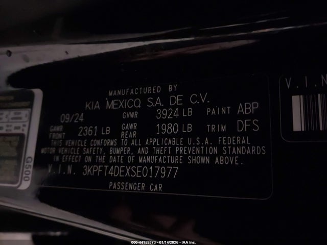 Продажа на аукционе авто 2025 Kia K4 Lxs, vin: 3KPFT4DEXSE017977, номер лота: 44159373