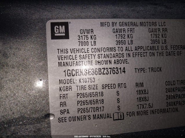 Продаж на аукціоні авто 2011 Chevrolet Silverado 1500 Lt, vin: 1GCRKSE36BZ376314, номер лоту: 44159400