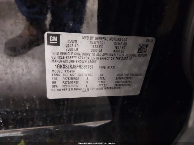 2015 GMC YUKON XL 1500 1GKS2JKJ8FR285781 Photo 8