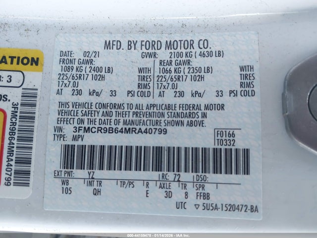 3FMCR9B64MRA40799 Ford Bronco Sport Big Bend
