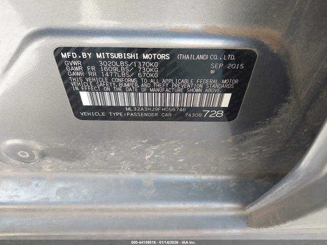 2015 MITSUBISHI MIRAGE ML32A3HJ9FH056746 Photo 8