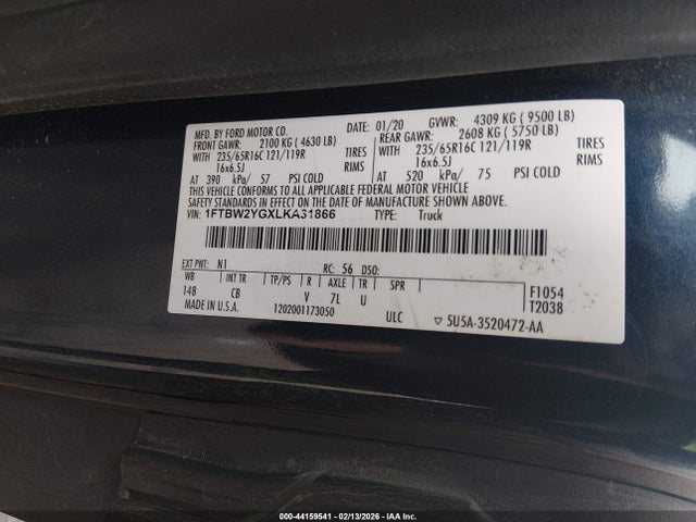 1FTBW2YGXLKA31866 Ford Transit-350
