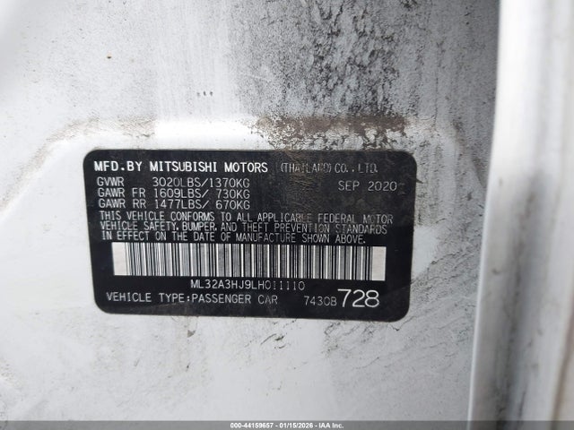 2020 MITSUBISHI MIRAGE ML32A3HJ9LH011110 Photo 8