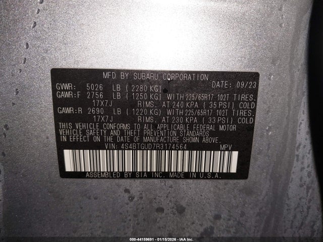 4S4BTGUD7R3174564 Subaru Outback Wilderness