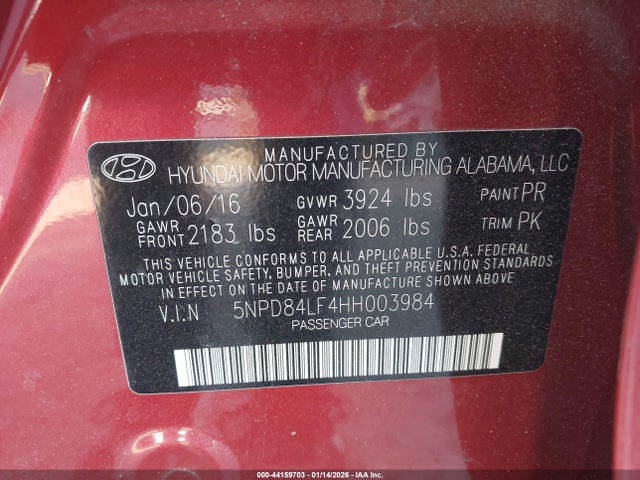 2017 HYUNDAI ELANTRA 5NPD84LF4HH003984 Photo 8