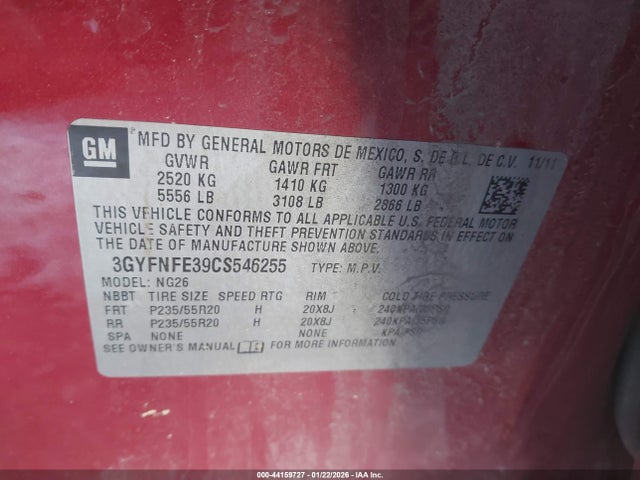 2012 CADILLAC SRX 3GYFNFE39CS546255 Photo 8