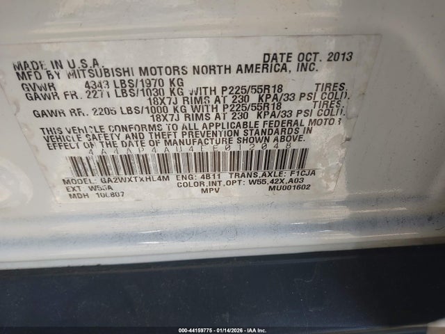 2014 MITSUBISHI OUTLANDER SPORT 4A4AP4AU4EE012048 Photo 8