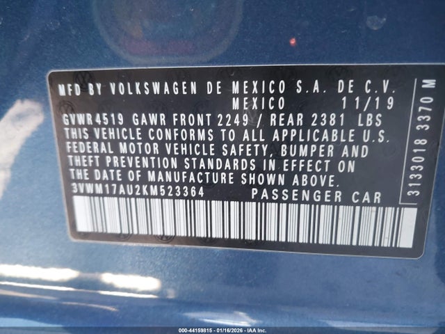 2019 VOLKSWAGEN GOLF ALLTRACK 3VWM17AU2KM523364 Photo 8