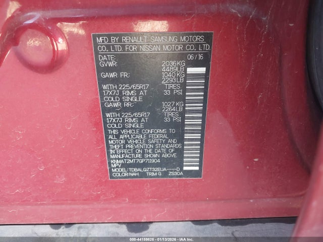 Nissan Rogue S/sl/sv 2016 KNMAT2MT7GP711904 Image 9