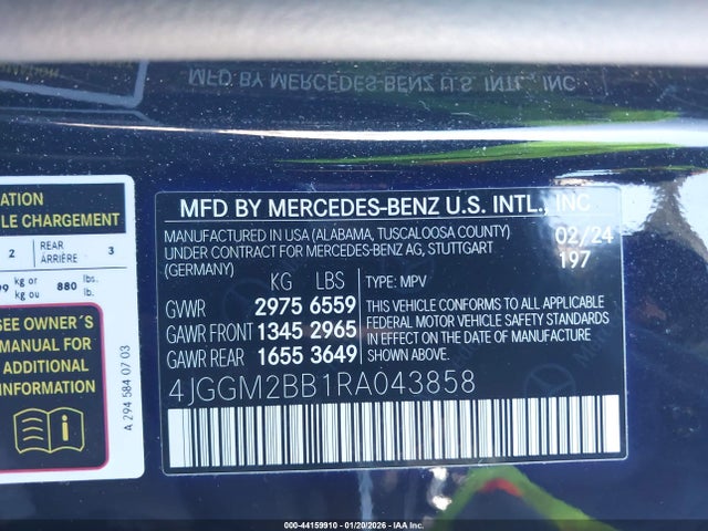 4JGGM2BB1RA043858 Mercedes-Benz Eqe 350+ Suv