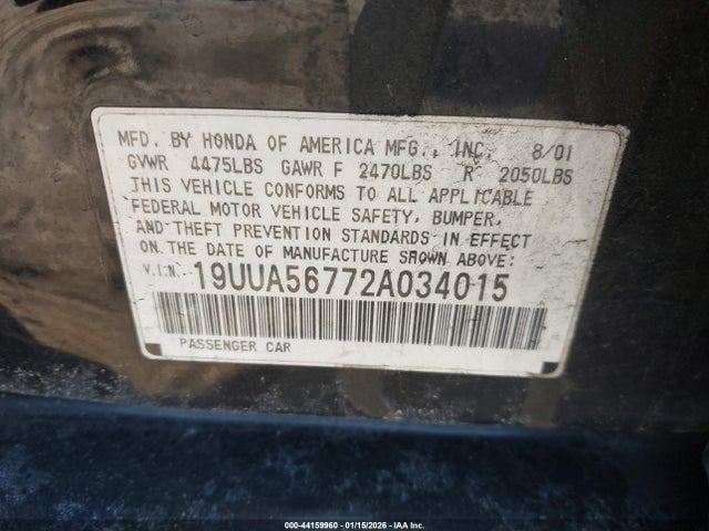 2002 ACURA TL 19UUA56772A034015 Photo 8