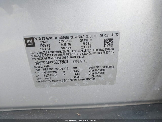 2013 CADILLAC SRX 3GYFNGE3XDS573097 Photo 8