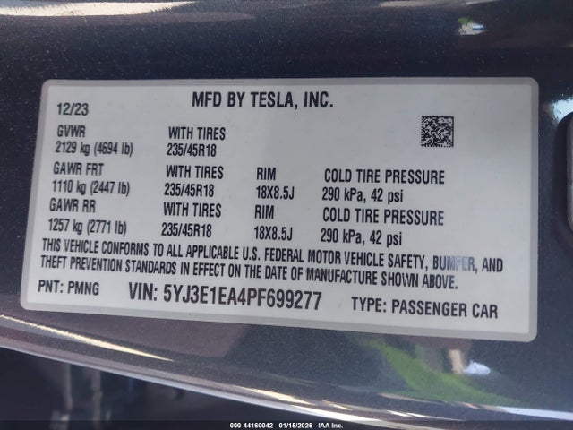 2023 TESLA MODEL 3 5YJ3E1EA4PF699277 Photo 8