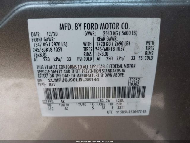 2020 LINCOLN NAUTILUS 2LMPJ6J90LBL35144 Photo 8