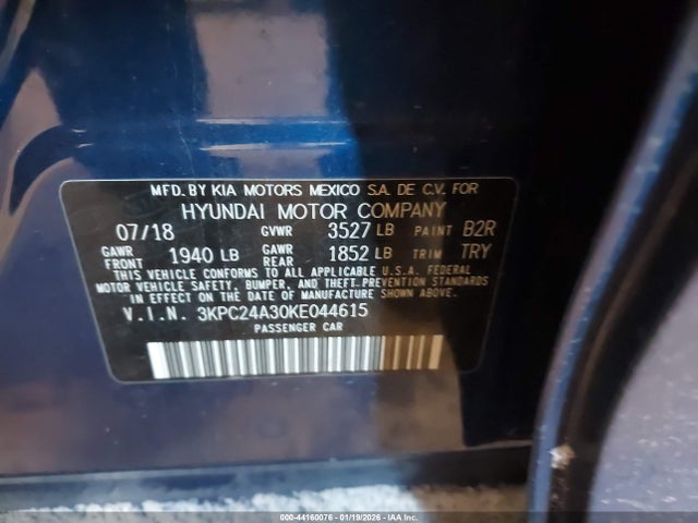 Hyundai ACCENT SE 2019 3KPC24A30KE044615 Image 9