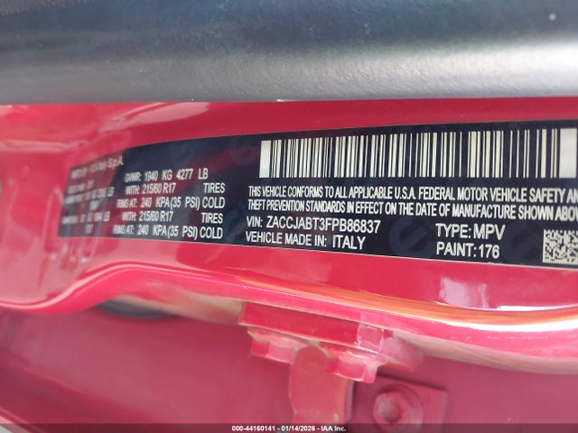 ZACCJABT3FPB86837 Jeep Renegade Latitude