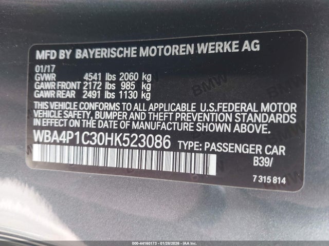 WBA4P1C30HK523086 BMW 440I