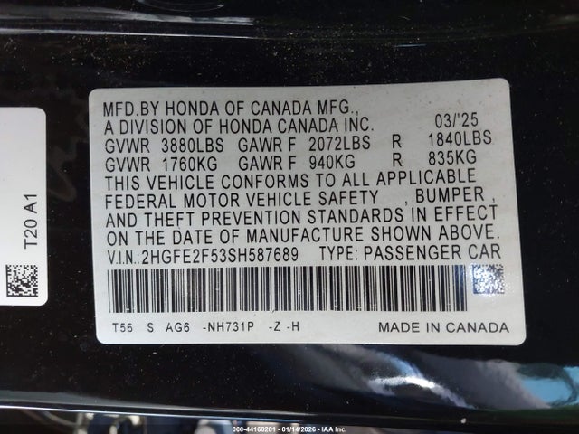 Honda Civic Sport 2025 2HGFE2F53SH587689 Image 9