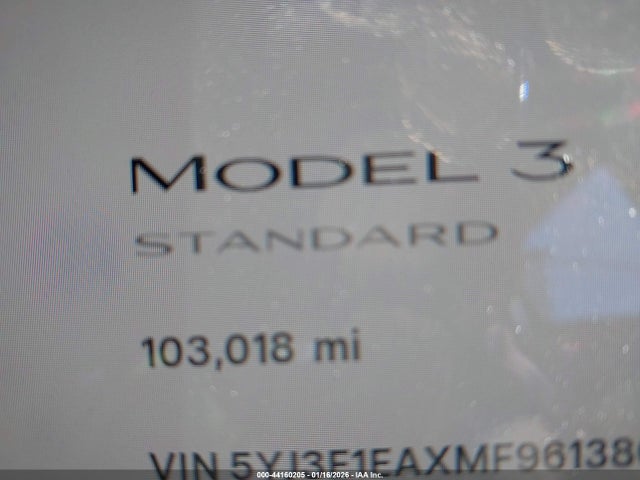 Aukcja sprzedaży 2021 Tesla Model 3 Standard Range Plus Rear-wheel Drive, vin: 5YJ3E1EAXMF961380, numer aukcji: 44160205