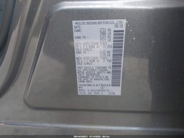 2018 NISSAN PATHFINDER 5N1DR2MM5JC678044 Photo 8