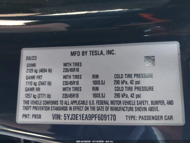 2023 TESLA MODEL 3 5YJ3E1EA9PF609170 Photo 8