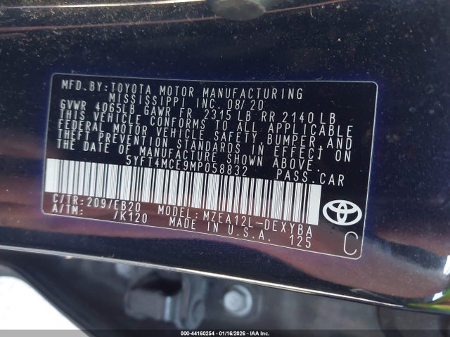 Toyota Corolla Xse 2021 5YFT4MCE9MP058832 Image 9