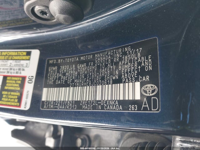 2T1BURHE8JC020618 Toyota COROLLA LE