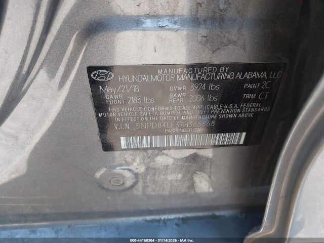 5NPD84LF3JH366668 Hyundai Elantra Value Edition