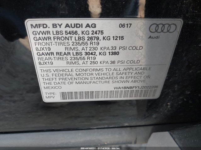 2018 AUDI Q5 WA1BNBFY1J2022205 Photo 8