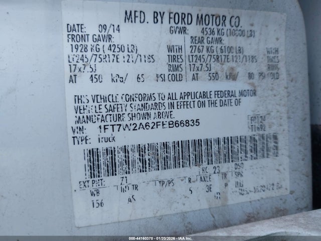 Ford F-250 Xl 2015 1FT7W2A62FEB66835 Image 9