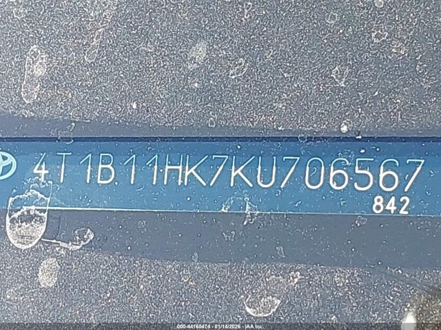 4T1B11HK7KU706567 Toyota CAMRY SE