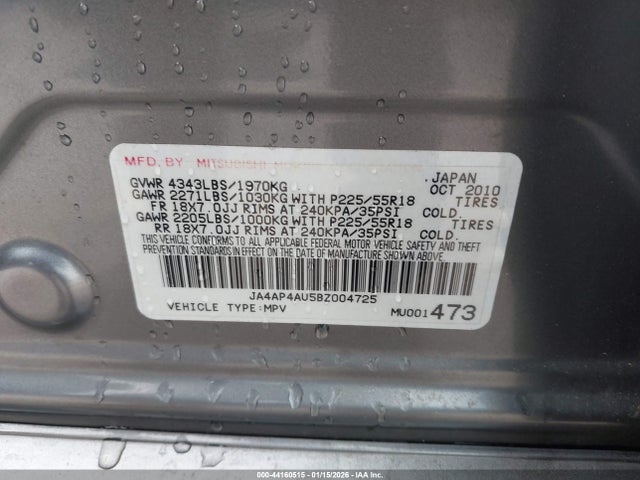 2011 MITSUBISHI OUTLANDER SPORT JA4AP4AU5BZ004725 Photo 8