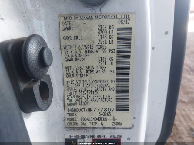 1N6BD0CT7HN777807 Nissan FRONTIER S