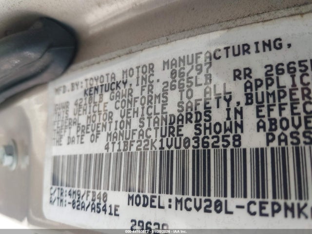 Aukcja sprzedaży 1997 Toyota Camry Le V6, vin: 4T1BF22K1VU036258, numer aukcji: 44160572