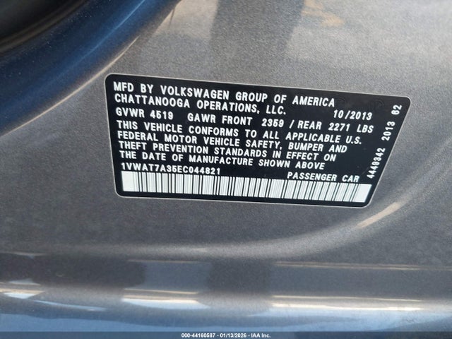 Volkswagen Passat 1.8t Wolfsburg Edition 2014 1VWAT7A35EC044821 Image 9
