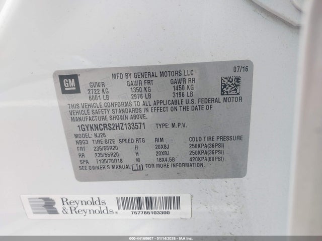 2017 CADILLAC XT5 1GYKNCRS2HZ133571 Photo 8