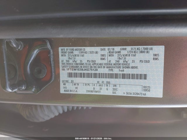 1FTEW1E59JKE75120 Ford F-150 Lariat