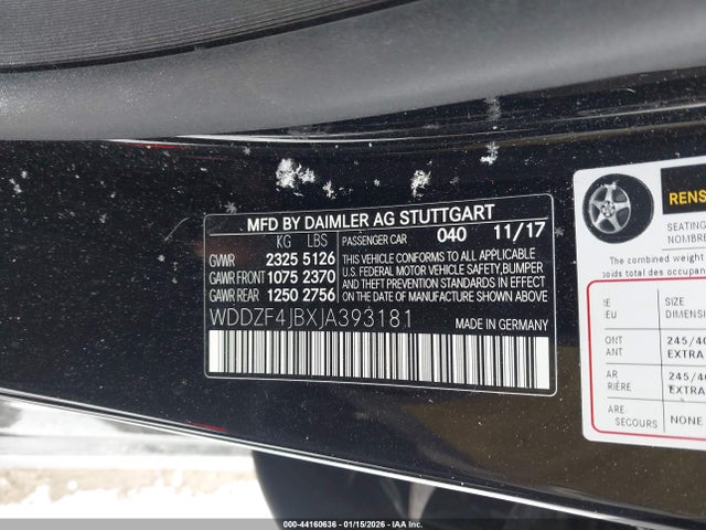 Продаж на аукціоні авто 2018 Mercedes-benz E 300, vin: WDDZF4JBXJA393181, номер лоту: 44160636