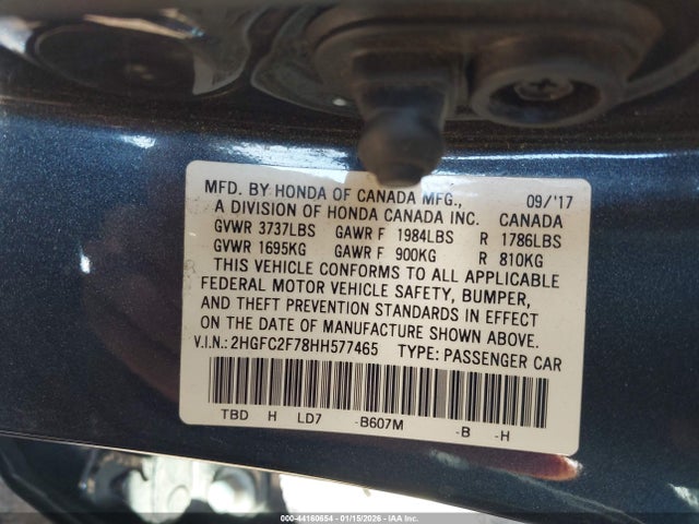 Honda CIVIC EX 2017 2HGFC2F78HH577465 Image 9