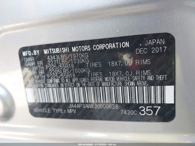 2018 MITSUBISHI OUTLANDER SPORT JA4AP3AWXJU000628 Photo 8