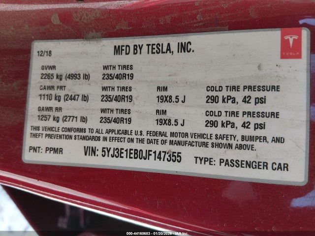 2018 TESLA MODEL 3 5YJ3E1EB0JF147355 Photo 8