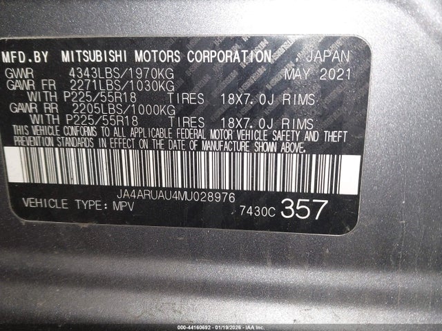 2021 MITSUBISHI OUTLANDER SPORT JA4ARUAU4MU028976 Photo 8